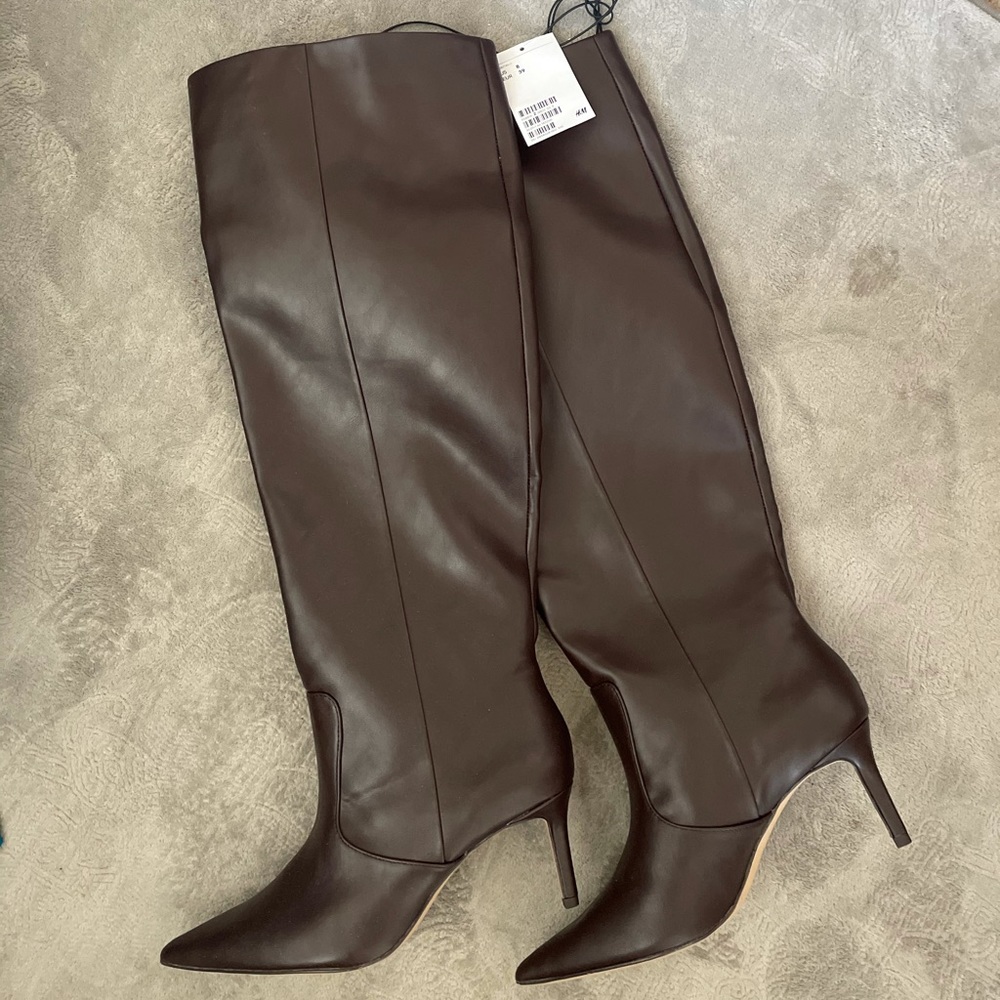 New Burgundy HM knee high boots